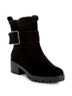 Karl Lagerfeld Paris Preslie Faux-fur Lined Suede Boots