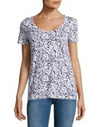 Lord & Taylor Speckled Cotton Tee