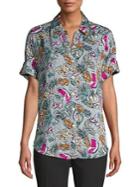 Lord & Taylor Printed Short-sleeve Button-down Shirt