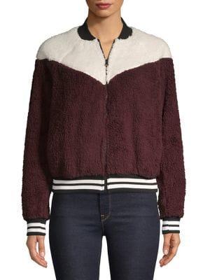 Nike Chevron Faux-fur Bomber Jacket
