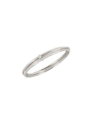 H Halston Silvertone Bangle Bracelet Set