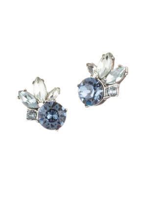 Givenchy Rhodium-plated And Glass Stone Cluster Button Earrings