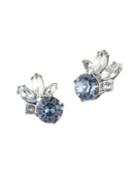 Givenchy Rhodium-plated And Glass Stone Cluster Button Earrings