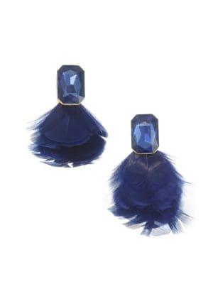 Kate Spade New York In Full Feather Jewel Feather Stud Earrings