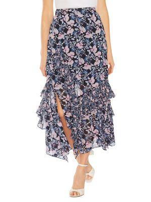 Vince Camuto Mystic Blooms Floral Ruffled Skirt