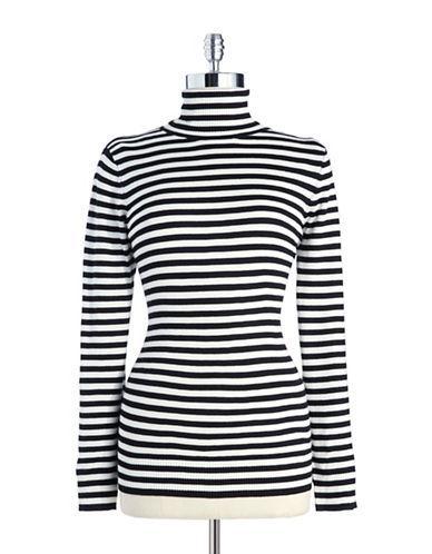 Joseph A Petite Striped Turtleneck