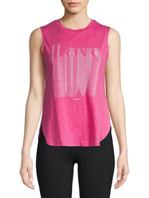 Betsey Johnson Overlapping Love Muscle Sleeve Tank Top