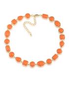 1st And Gorgeous Cabochon Multi-shape Flexible Collar Necklace In Orange