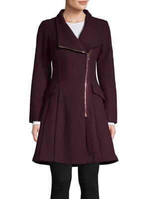 Guess Asymmetrical Zip Front Fit-&-flare Jacket