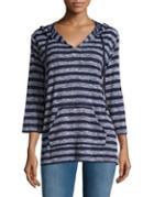 Two By Vince Camuto Smoky Striped Hoodie