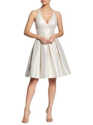 Dress The Population Plunging Fit-&-flare Dress