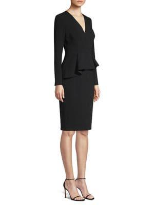 Black Halo Jacquelyn Asymmetric Peplum Sheath Dress
