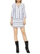 Bcbgeneration Striped Cotton Lace-up Dress