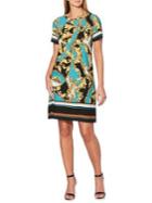 Rafaella Printed Short Sleeve A-line Dress