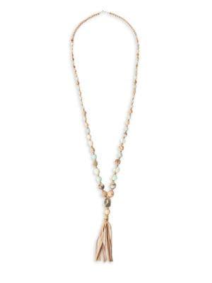 Chan Luu 13-15mm White Baroque Akoya Pearls, Multi-stone And Sterling Silver Lariat Necklace