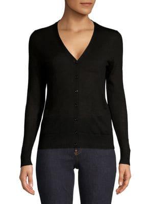 Lord & Taylor Plus Long-sleeve Merino Wool Cardigan