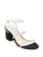 Betsey Johnson Sami Embellished Satin Ankle-strap Sandals