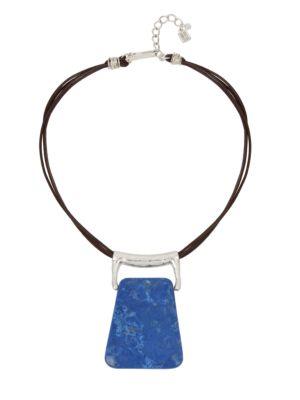 Robert Lee Morris Something Blue Lapis Leather Pendant Necklace