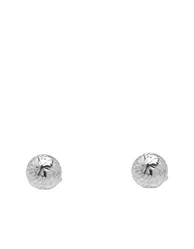 Lord & Taylor 14k White Gold Textured Ball Earrings