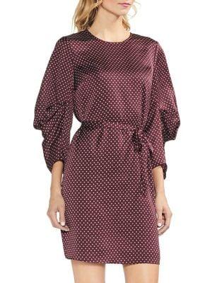 Vince Camuto Estate Jewels Draped-sleeve Printed Shift Dress