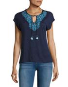 Tommy Bahama Embroidered Knit Peasant Tee