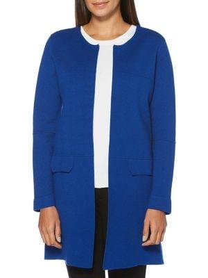 Rafaella Petite Open-front Long-sleeve Cardigan