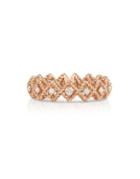 Roberto Coin New Barocco 0.21 Tcw Diamond And 18k Rose Gold Bar Ring