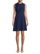 Karl Lagerfeld Paris Lace Front Fit-and-flare Dress