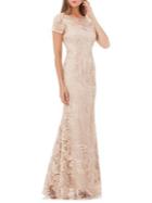 Js Collections Embroidered Lace A-line Gown