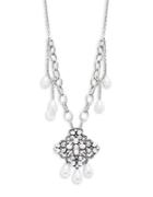 Gerard Yosca Crystal And Faux Pearl Statement Necklace