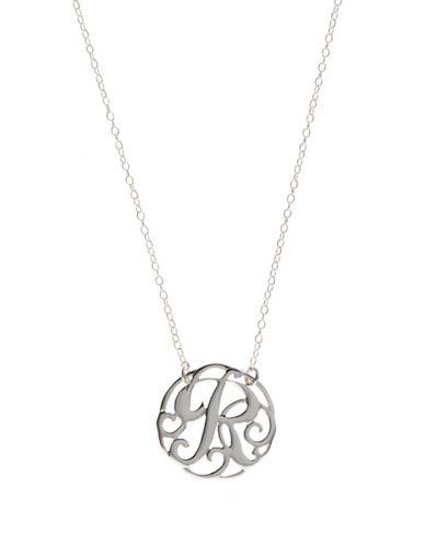 Lord & Taylor Sterling Silver R Initial Pendant Necklace