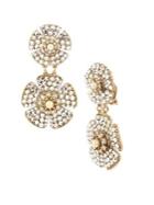 Miriam Haskell Floral Crystal Drop Earrings