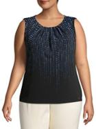 Calvin Klein Pleated Dot-print Top