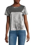 Kensie Metallic Pleated Tee