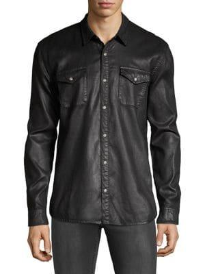 John Varvatos Star U.s.a. Coated Cotton Western Shirt