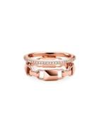 Michael Kors Mercer Link 14k Rose Gold-plated Double Barrel Ring