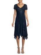 J Kara Plus Beaded Handkerchief Dress