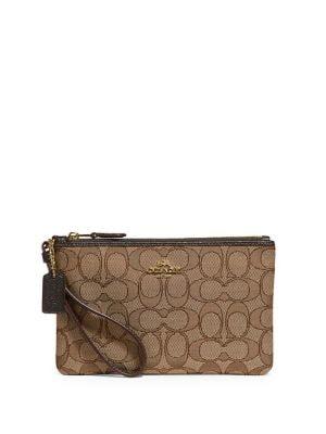 Coach Signature Jacquard Wristlet