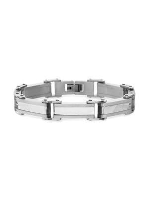 Lord & Taylor Stainless Steel Rectangular Link Bracelet