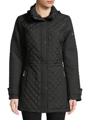 Calvin Klein Plus Fitted Diamond-quilt Coat