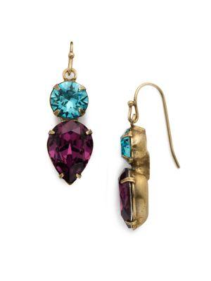 Sorrelli Jewel Tone Brilliant Swarovski Crystal Teardrop Earrings