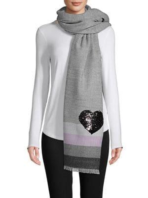 Lord & Taylor Sequin Heart Graphic Wrap