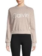 Calvin Klein Performance Printed Logo Mockneck Sweatshirt
