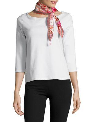 Echo Floral Silk Diamond Neck Scarf