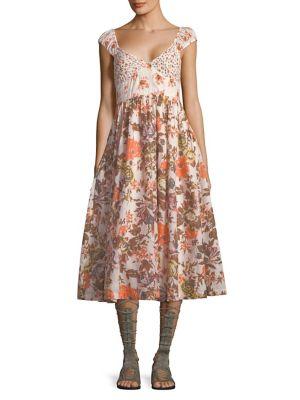 Free People Floral Midi Dress