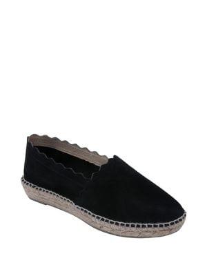 Andre Assous Scallop-trimmed Suede Espadrilles