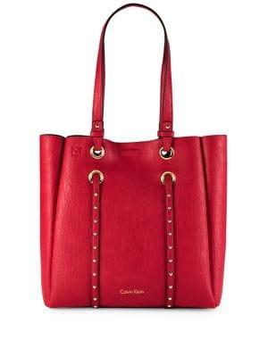 Calvin Klein Studded Leather Tote Bag