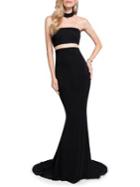 Glamour By Terani Couture Strapless Mermaid Minimalist Dress