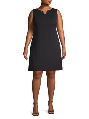 Calvin Klein Plus Splitneck Sheath Dress