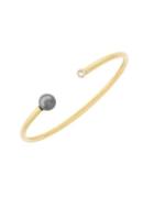 Cole Haan Crystal And Faux Pearl Cuff Bracelet